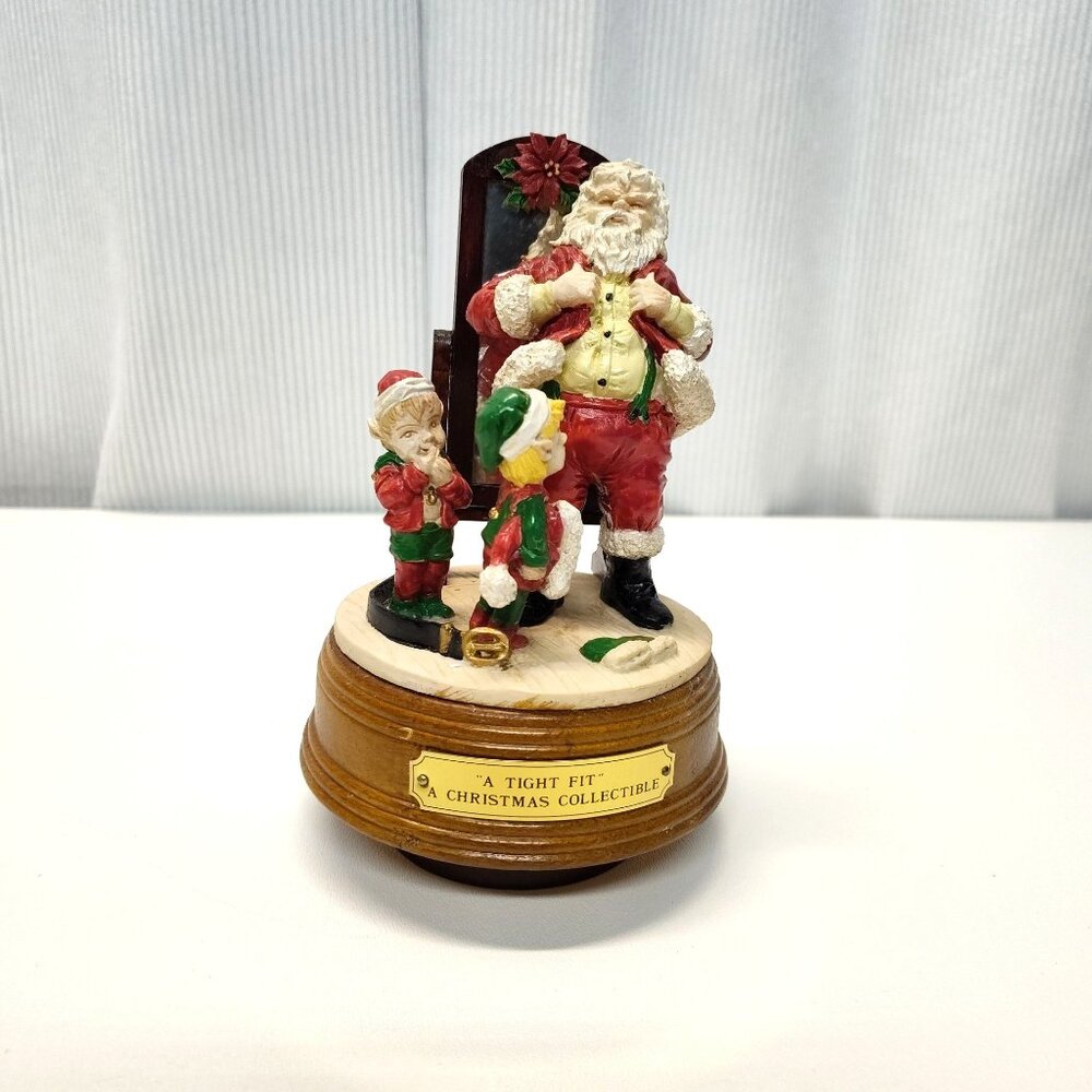 House Of Lloyd "A Tight Fit" Santa Collectible Wind-Up Music Deck The Halls 1991